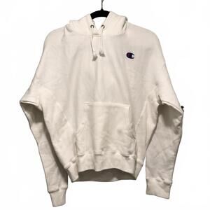 Champion Reverse Weave Hoodie - Classic White | Size Medium